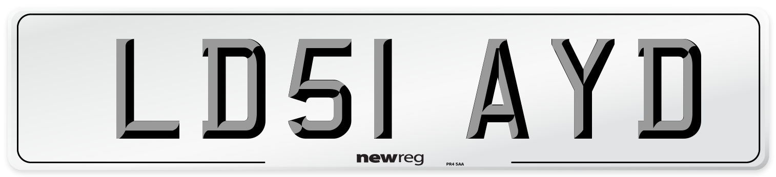 LD51 AYD Number Plate from New Reg